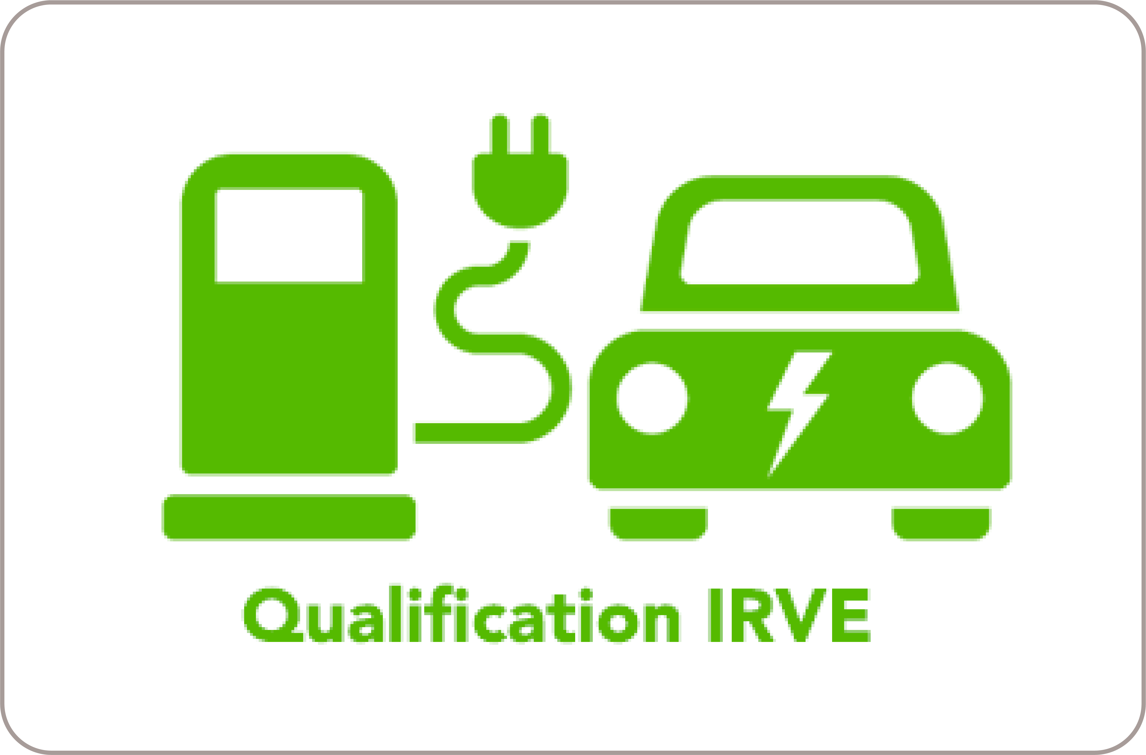 Logo Qualification IRVE symbolisant une voiture et une borne de recharge électrique